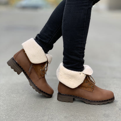 Дамски кафяви боти - Sibeta - Brown