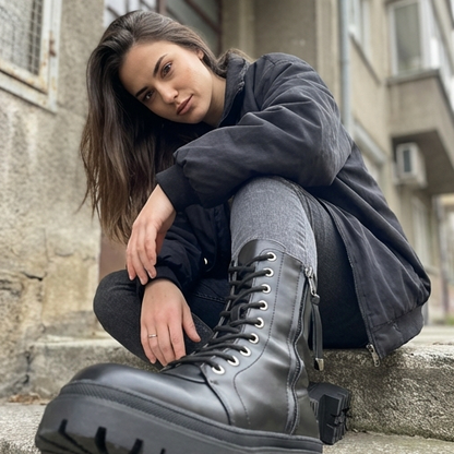 Дамски черни боти - Emely - Black