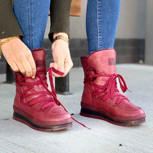 Дамски апрески в цвят бордо Sasha - Wine