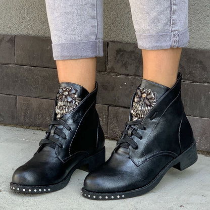 Черни боти с камъни Orella