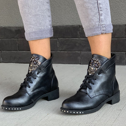 Черни боти с камъни Orella