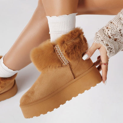 Дамски апрески от ЕКО велур - Bebe - Camel