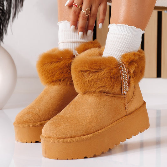 Дамски апрески от ЕКО велур - Bebe - Camel