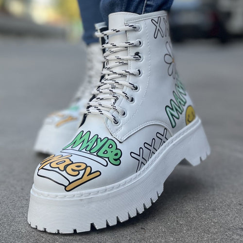 Дамски бели боти - Adsila - White