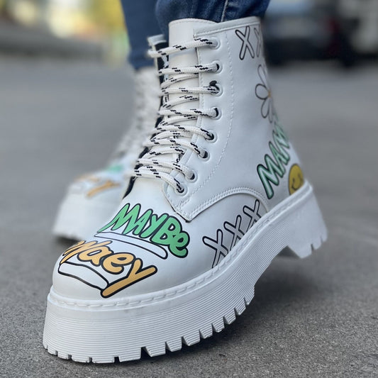 Дамски бели боти - Adsila - White