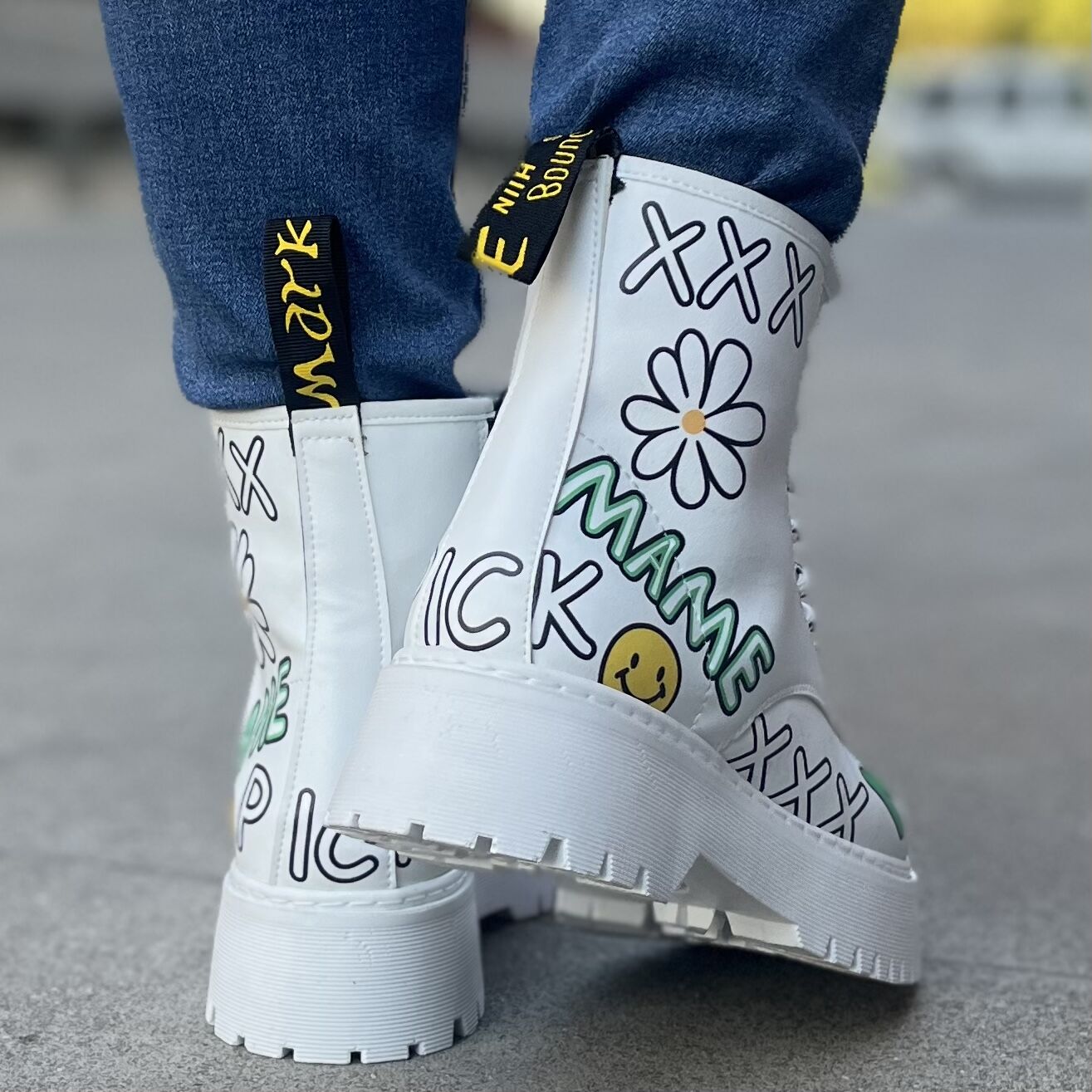 Дамски бели боти - Adsila - White