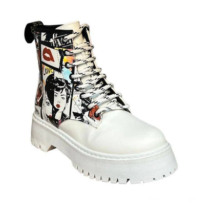 Дамски бели боти - Faces - White