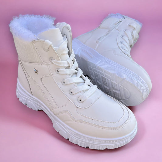 Дамски бели боти - Paisley - White