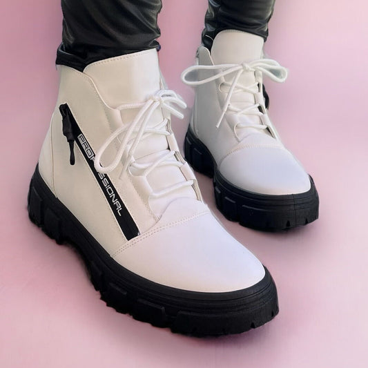 Дамски бели боти - Riley - White