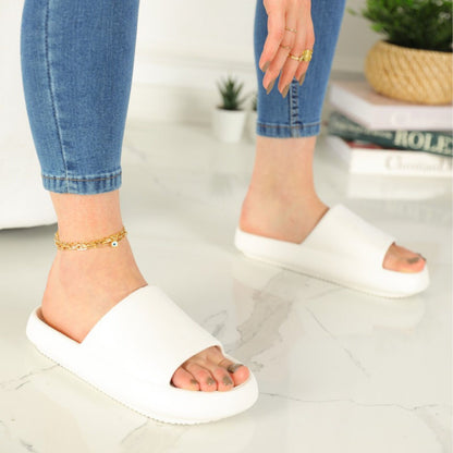 Дамски бели чехли - Alivia - White