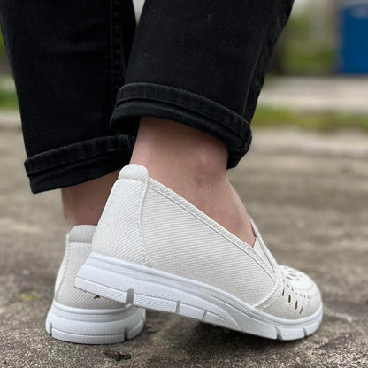 Дамски бели еспадрили - Norah - White