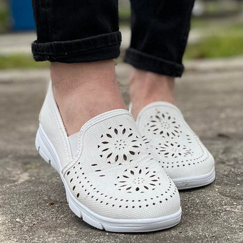 Дамски бели еспадрили - Norah - White