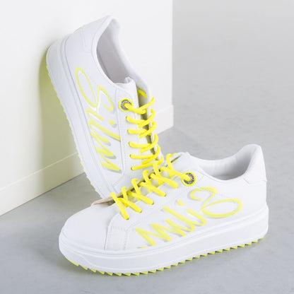 Дамски бели кецове - Amberlin - White - Yellow