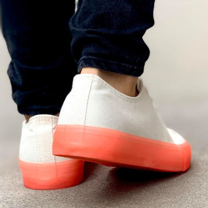 Дамски бели кецове - Mery - Peach Red