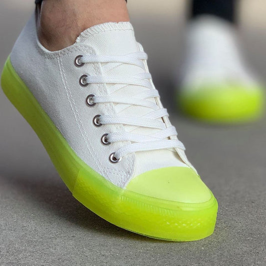 Дамски бели кецове - Mery - Yellow