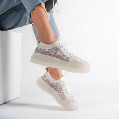 Дамски бели кецове - Valley - White