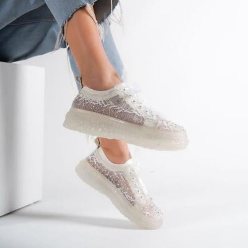 Дамски бели кецове - Valley - White