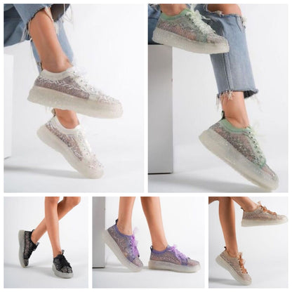 Дамски бели кецове - Valley - White