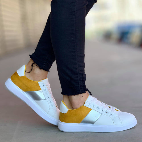 Дамски бели кецове  - Whitney - Yellow