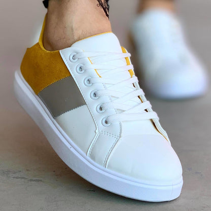 Дамски бели кецове  - Whitney - Yellow