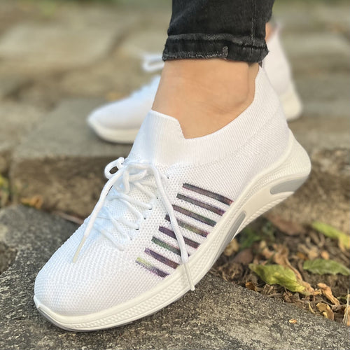 Дамски бели маратонки - Darena - White