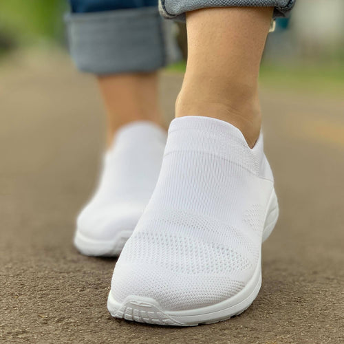 Дамски бели маратонки - Emilly - White