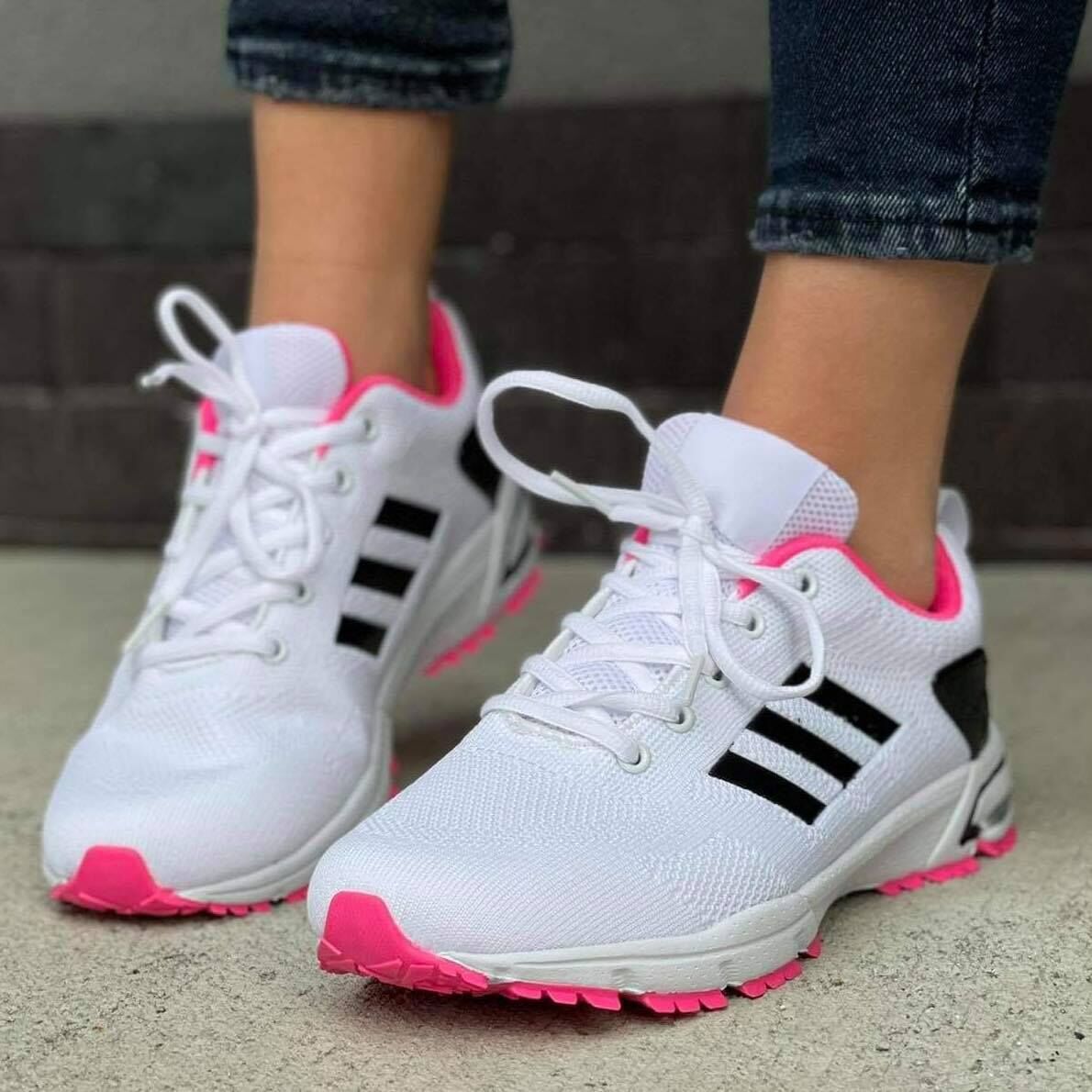 Дамски бели маратонки - Gracelyn - White - Black