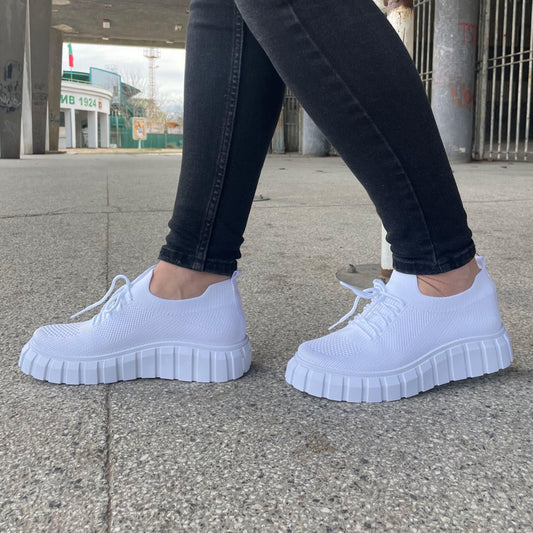 Дамски бели маратонки - Inessa - White