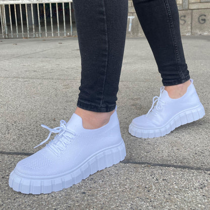 Дамски бели маратонки - Inessa - White