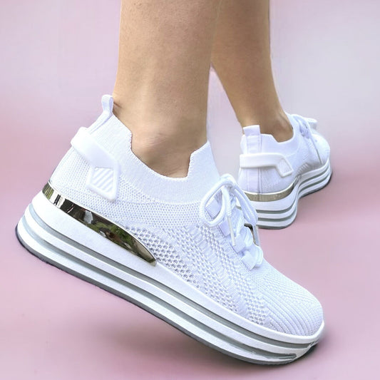 Дамски бели маратонки - Ivet - White