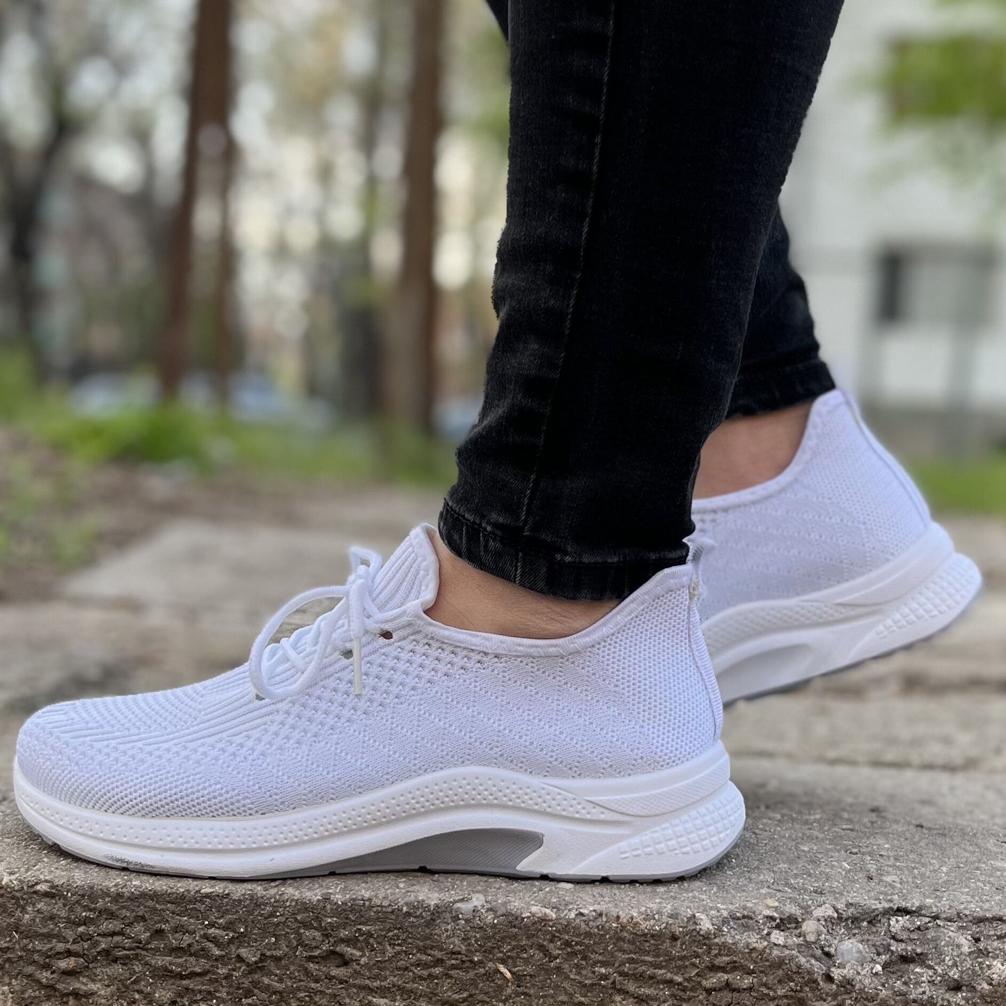 Дамски бели маратонки - Kathrin - White