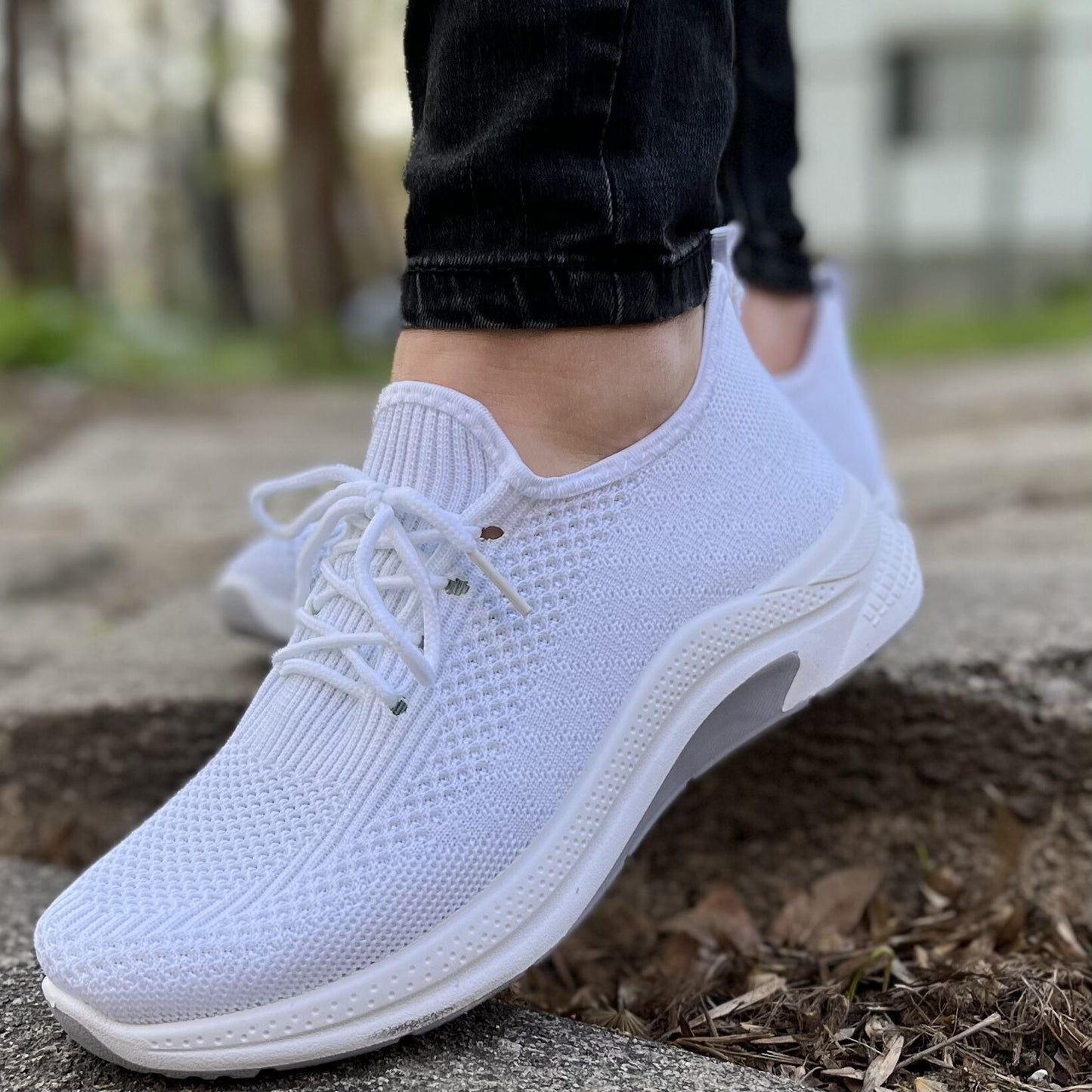 Дамски бели маратонки - Kathrin - White