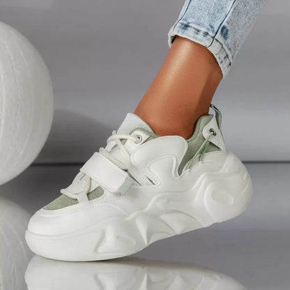 Дамски бели маратонки - Leslie - White - Green