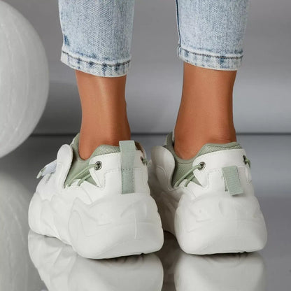 Дамски бели маратонки - Leslie - White - Green