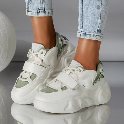 Дамски бели маратонки - Leslie - White - Green