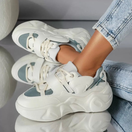 Дамски бели маратонки - Leslie - White