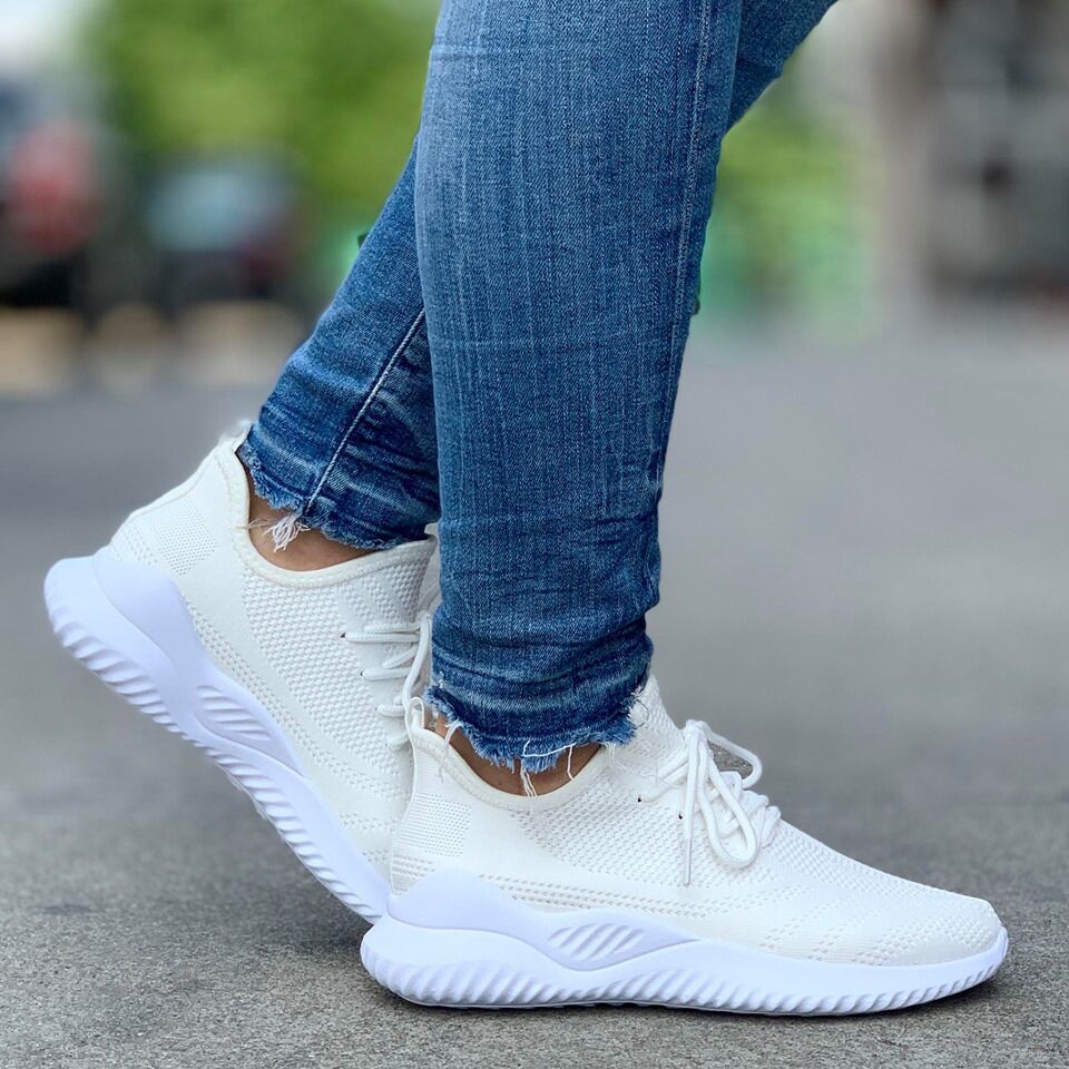 Дамски бели маратонки - Mariela - White