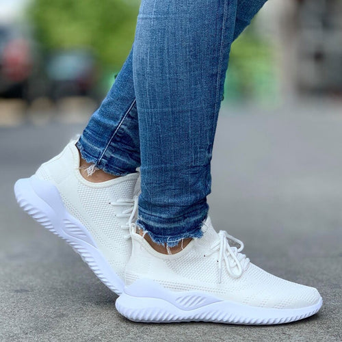 Дамски бели маратонки - Mariela - White