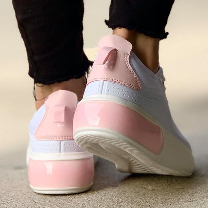 Дамски бели маратонки - Megan - White - Pink