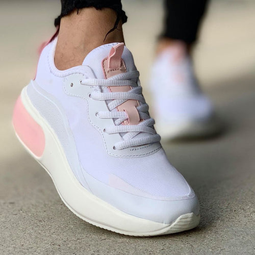 Дамски бели маратонки - Megan - White - Pink