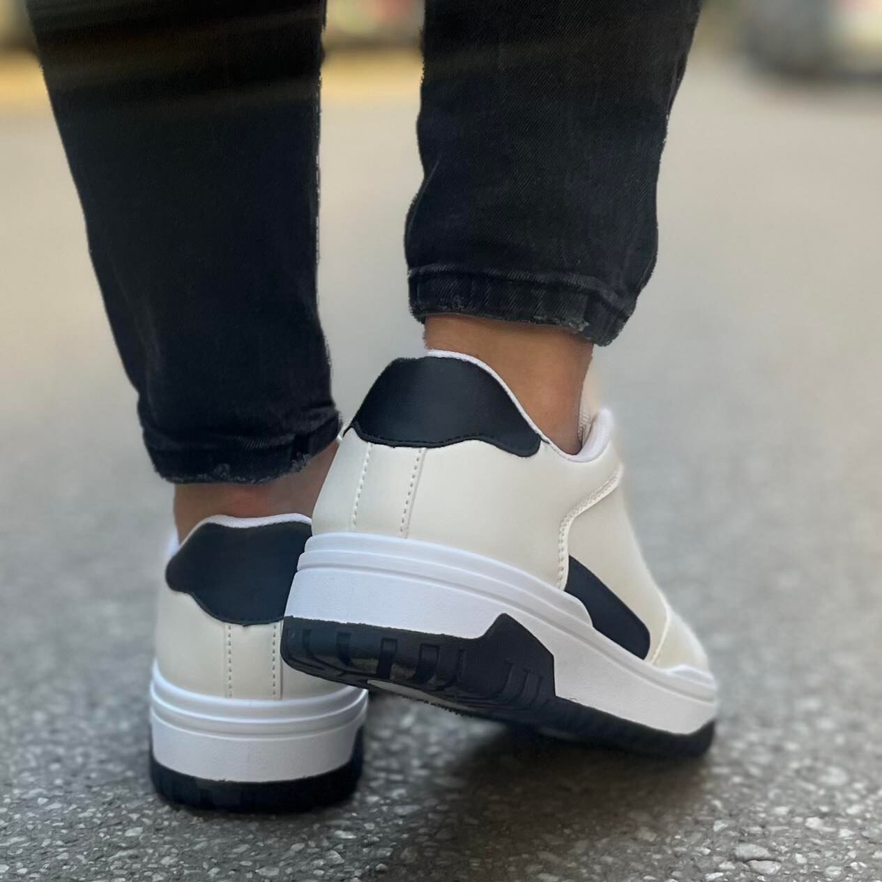 Дамски бели маратонки - Mishel - White - Black