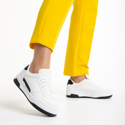 Дамски бели маратонки - Mishel - White - Black