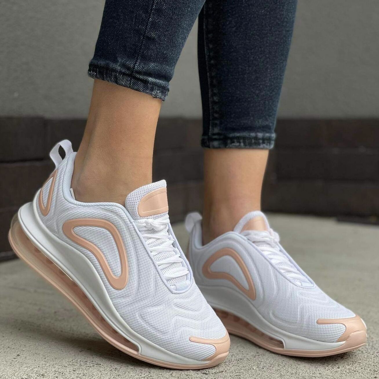 Дамски бели маратонки - Polly - White - Pink