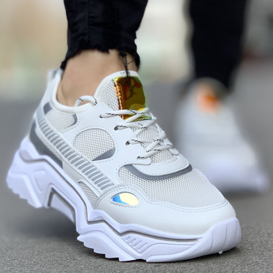 Дамски бели маратонки с мрежа Divva