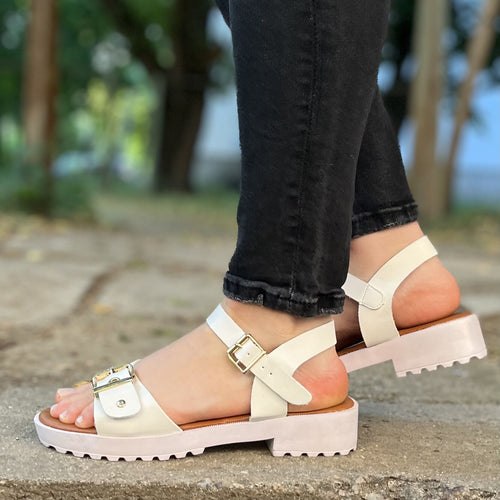 Дамски бели сандали - Elgielyn - White