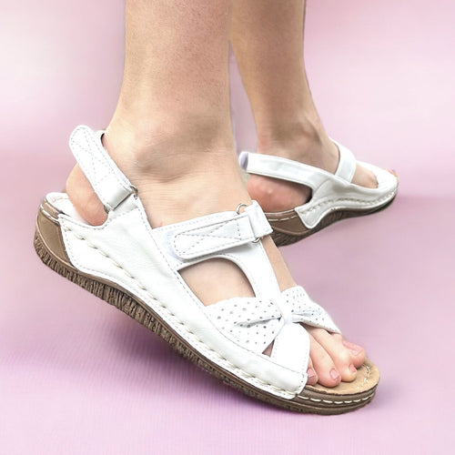 Дамски бели сандали - Lora - White