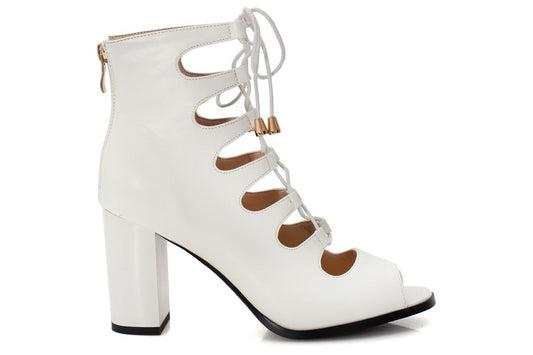 Дамски бели сандали на ток - Palila - White