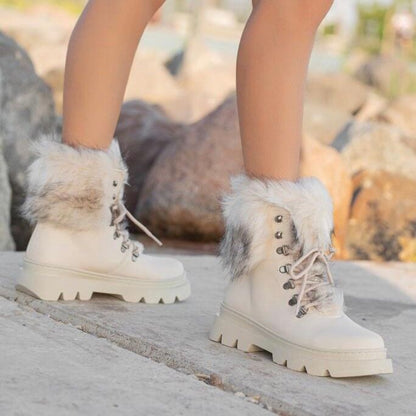 Дамски бежови боти - Amari - Beige