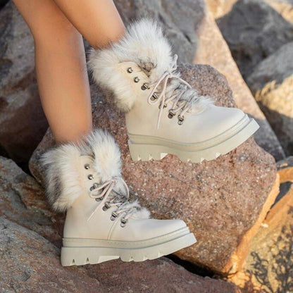 Дамски бежови боти - Amari - Beige