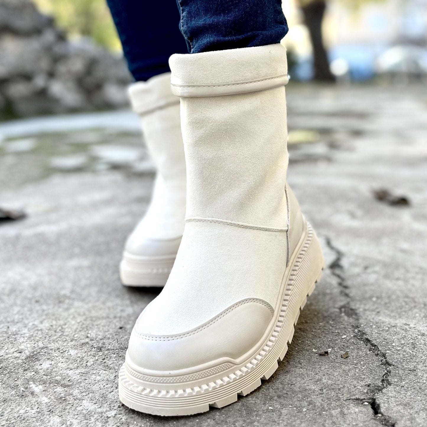 Дамски бежови боти - Cody - Beige